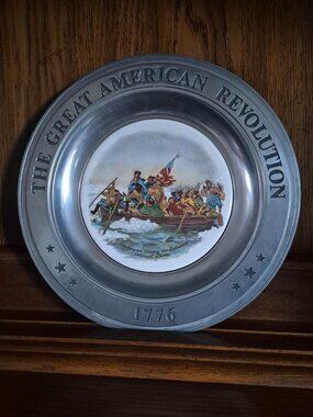 Pewter Plate Great American Revolution 1776, Crossing the Delaware